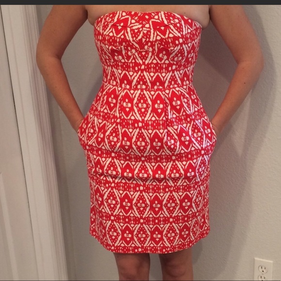 J. Crew Strapless Dress Red - Picture 4 of 4